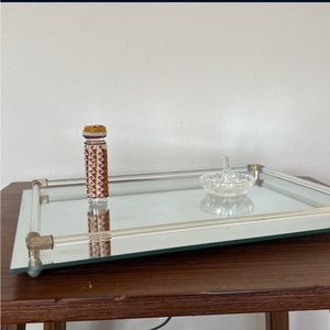 Art Deco Mirror Glass Vanity Tray